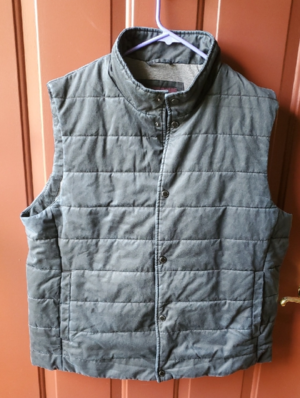 Johnston & Murphy Quilted Sleeveless Vest - Gray/ Blue XL